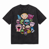 LAWLESS ROW Crazy Faces Crew Vintage Washed Tee