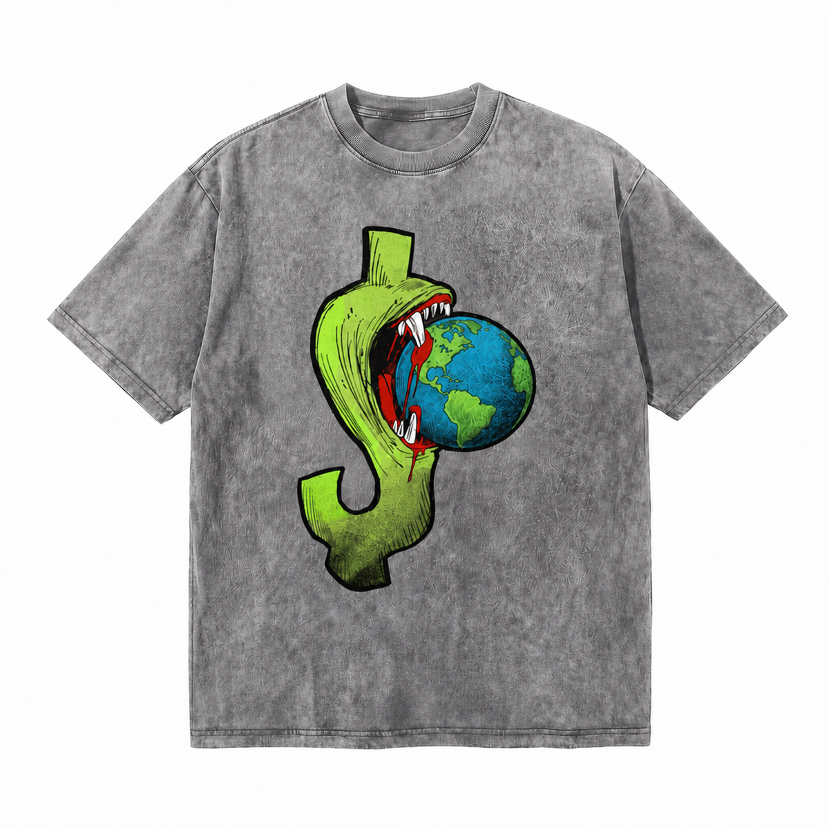 LAWLESSROW Anti-Capitalism Globe Graphic T-Shirt