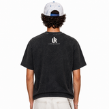 LAWLESS ROW Abstract Cross Skull Collage Vintage Washed Tee