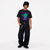 LAWLESS ROW Cyber Mech Neon Graphic Vintage Washed Tee