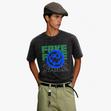 LAWLESS ROW Fake Smile Spray Graffiti Vintage Washed Tee