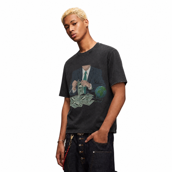LAWLESS ROW Surreal Money Knitter Vintage Washed Tee - hover