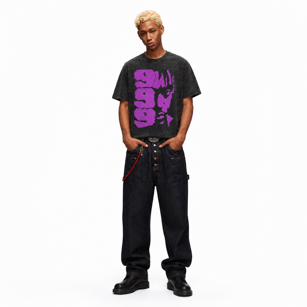 LAWLESS ROW 999 Emo Rap Portrait Vintage Washed Tee