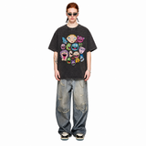 LAWLESS ROW Crazy Faces Crew Vintage Washed Tee