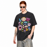 LAWLESS ROW Crazy Faces Crew Vintage Washed Tee