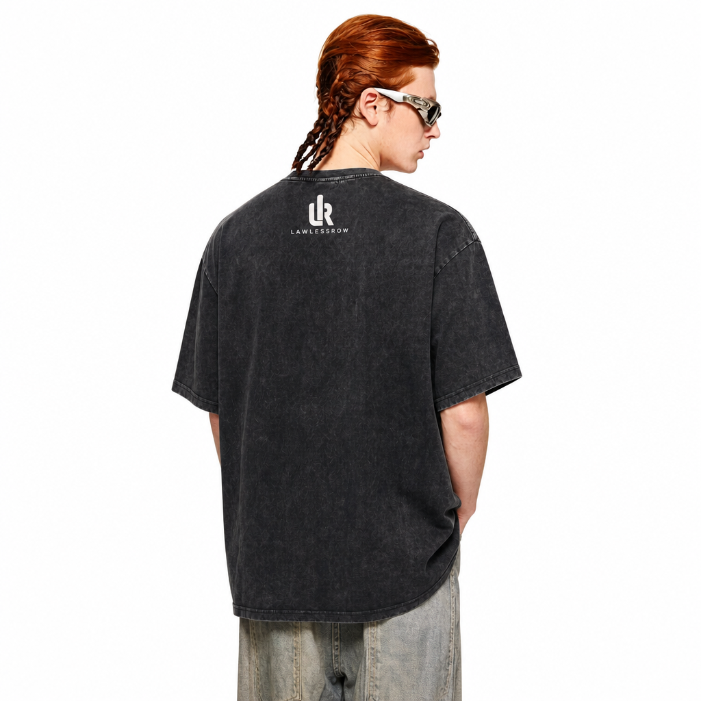 LAWLESS ROW Crazy Faces Crew Vintage Washed Tee