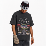 LAWLESS ROW Surreal Eyeball Garden Vintage Washed Tee