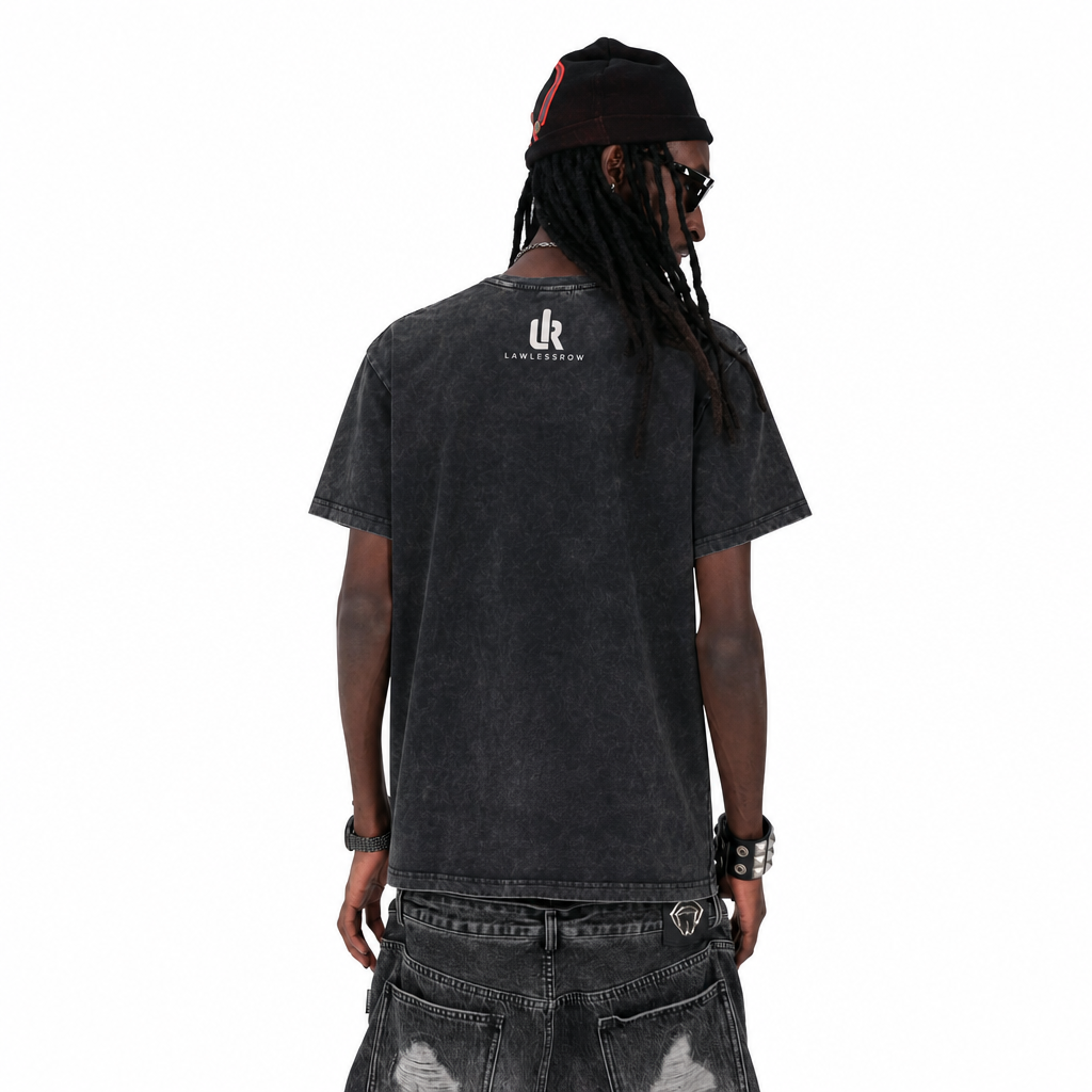 LAWLESS ROW Noise Collage Vintage Washed Tee