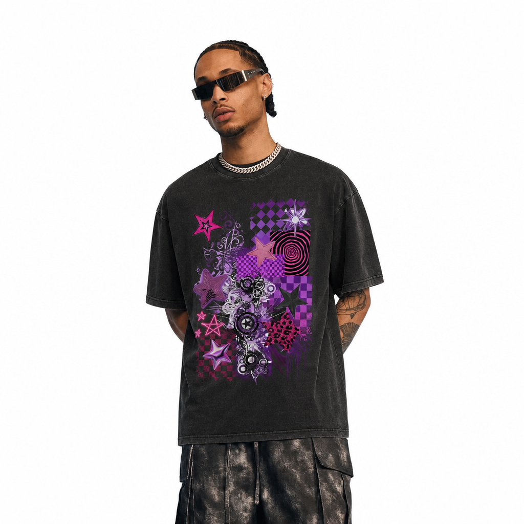 LAWLESS ROW Purple Chaos Vintage Washed Tee