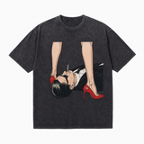 LAWLESS ROW Stiletto Noir Comic Graphic Vintage Washed Tee