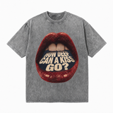 LAWLESS ROW How Deep Can A Kiss Go Graphic Vintage Washed Tee