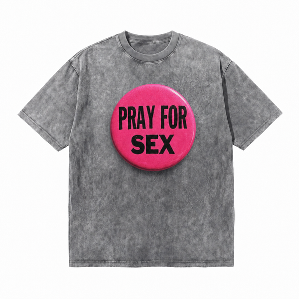 LAWLESS ROW Pray For Sex Badge Vintage Washed Tee - hover