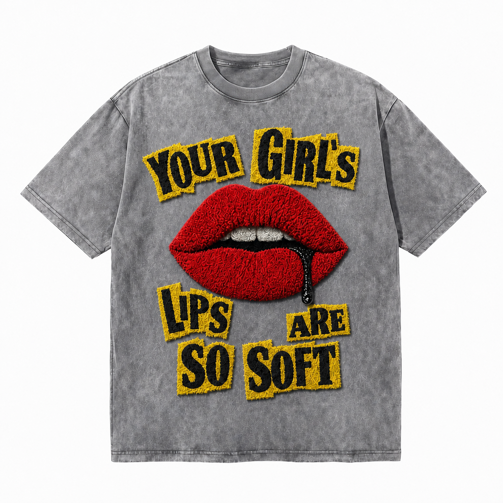 LAWLESS ROW Your Girl’s Lips Are So Soft Vintage Washed Tee