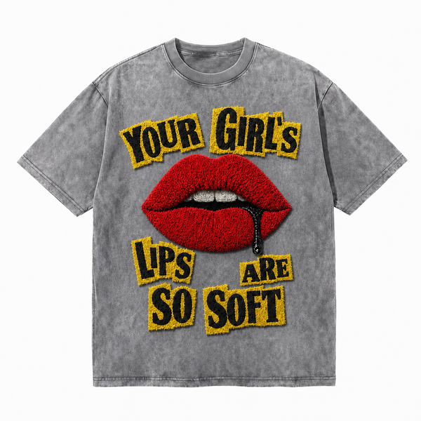 LAWLESS ROW Your Girl’s Lips Are So Soft Vintage Washed Tee - hover