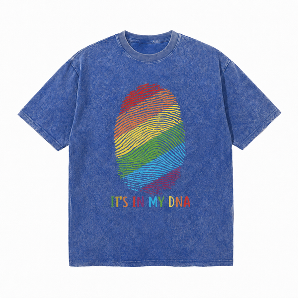LAWLESS ROW It’s In My DNA Rainbow Thumbprint Vintage Washed Tee - hover