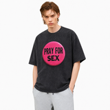 LAWLESS ROW Pray For Sex Badge Vintage Washed Tee