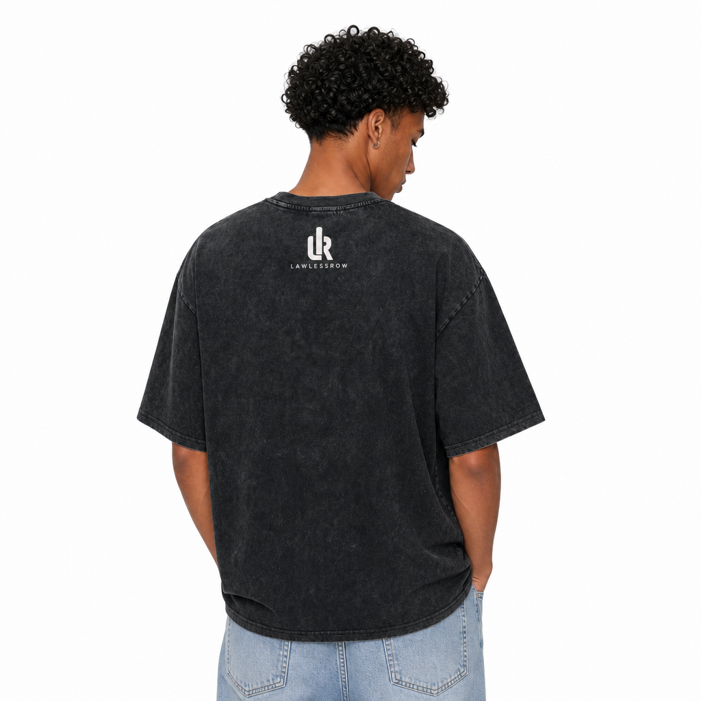 LAWLESS ROW Western Gothic Skeleton Embrace Vintage Washed Tee