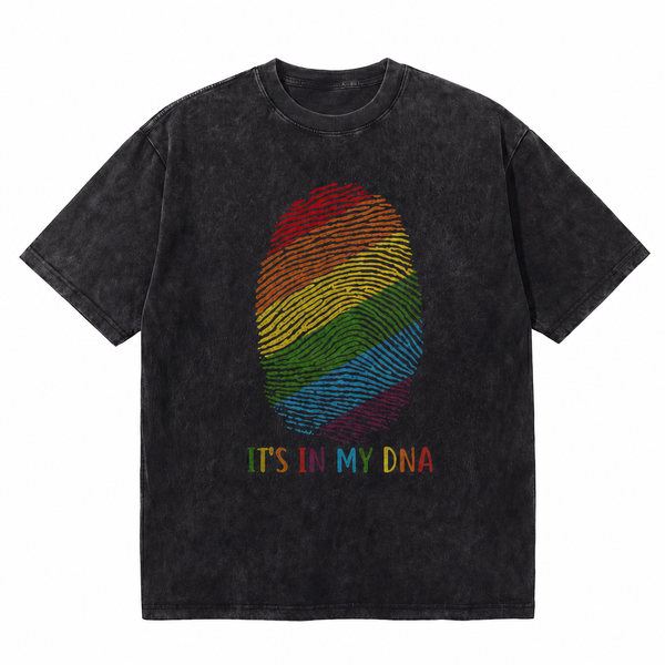 LAWLESS ROW It’s In My DNA Rainbow Thumbprint Vintage Washed Tee