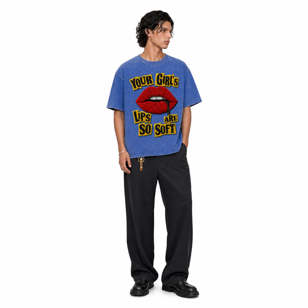 LAWLESS ROW Your Girl’s Lips Are So Soft Vintage Washed Tee