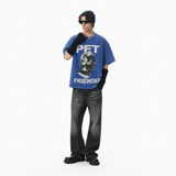 LAWLESS ROW Pet Friendly Balaclava Figure Vintage Washed Tee