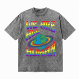 LAWLESS ROW We Are All Human Rainbow Earth Vintage Washed Tee
