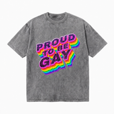 LAWLESS ROW Proud To Be Gay Rainbow Vintage Washed Tee
