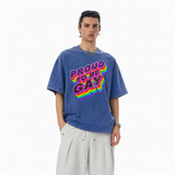 LAWLESS ROW Proud To Be Gay Rainbow Vintage Washed Tee