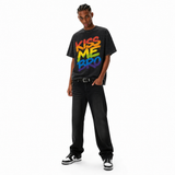 LAWLESS ROW Kiss Me Bro Rainbow Spray Vintage Washed Tee