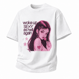 LAWLESS ROW WOKE UP SEXY PIXEL CRISP WHITE HEAVY TEE