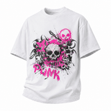 LAWLESS ROW NEON SKULL SPLATTER CRISP WHITE HEAVY TEE