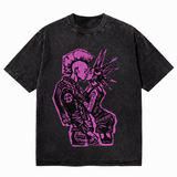 LAWLESS ROW ANARCHY KISS VINTAGE BLACK WASHED TEE