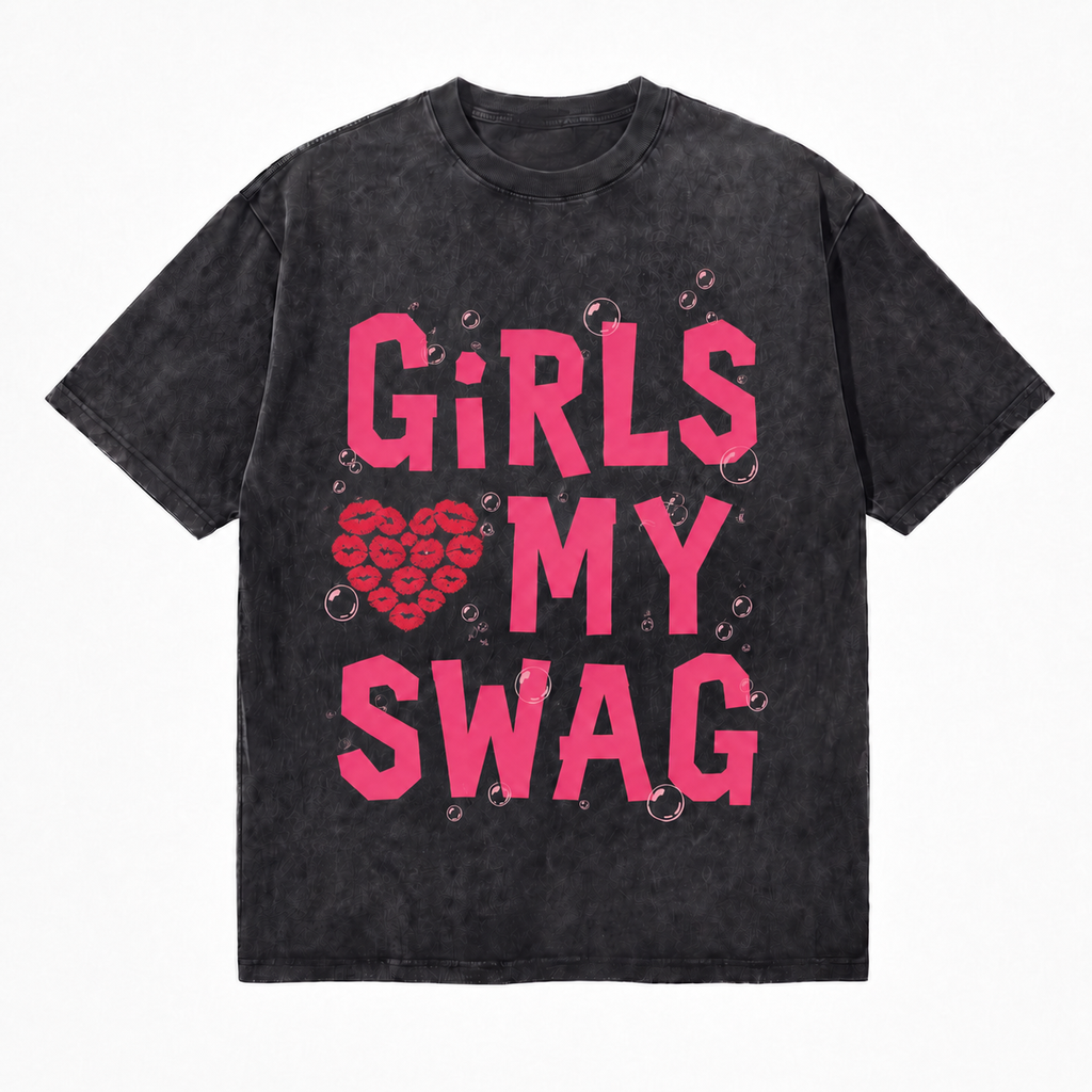 LAWLESS ROW GIRLS LOVE MY SWAG VINTAGE ACID WASH WASHED  TEE