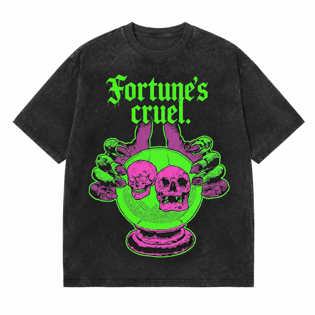 LAWLESS ROW CRUEL FORTUNE OCCULT VINTAGE BLACK WASHED TEE