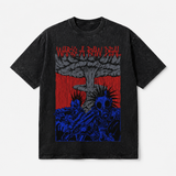 LAWLESS ROW RAW DEAL DOOMSDAY VINTAGE BLACK WASHED TEE