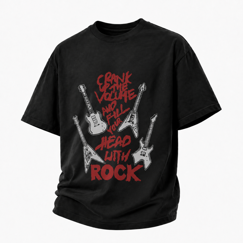 LAWLESS ROW HEAD WITH ROCK VINTAGE BLACK HEAVY TEE