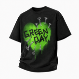 LAWLESS ROW GREEN DAY NAILED HEART VINTAGE BLACK HEAVY TEE
