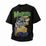 LAWLESS ROW MISFITS SKELETAL ILLUSION VINTAGE BLACK HEAVY TEE