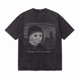 LAWLESSROW Doomer Offline Mood Wojak Vintage Acid Wash Tee