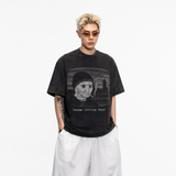 LAWLESSROW Doomer Offline Mood Wojak Vintage Acid Wash Tee