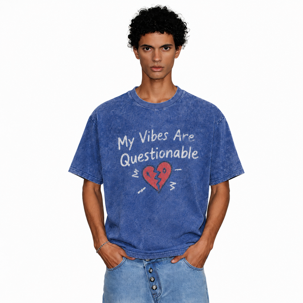 LAWLESSROW Limited Social Battery Low Battery Vintage Acid Wash Tee