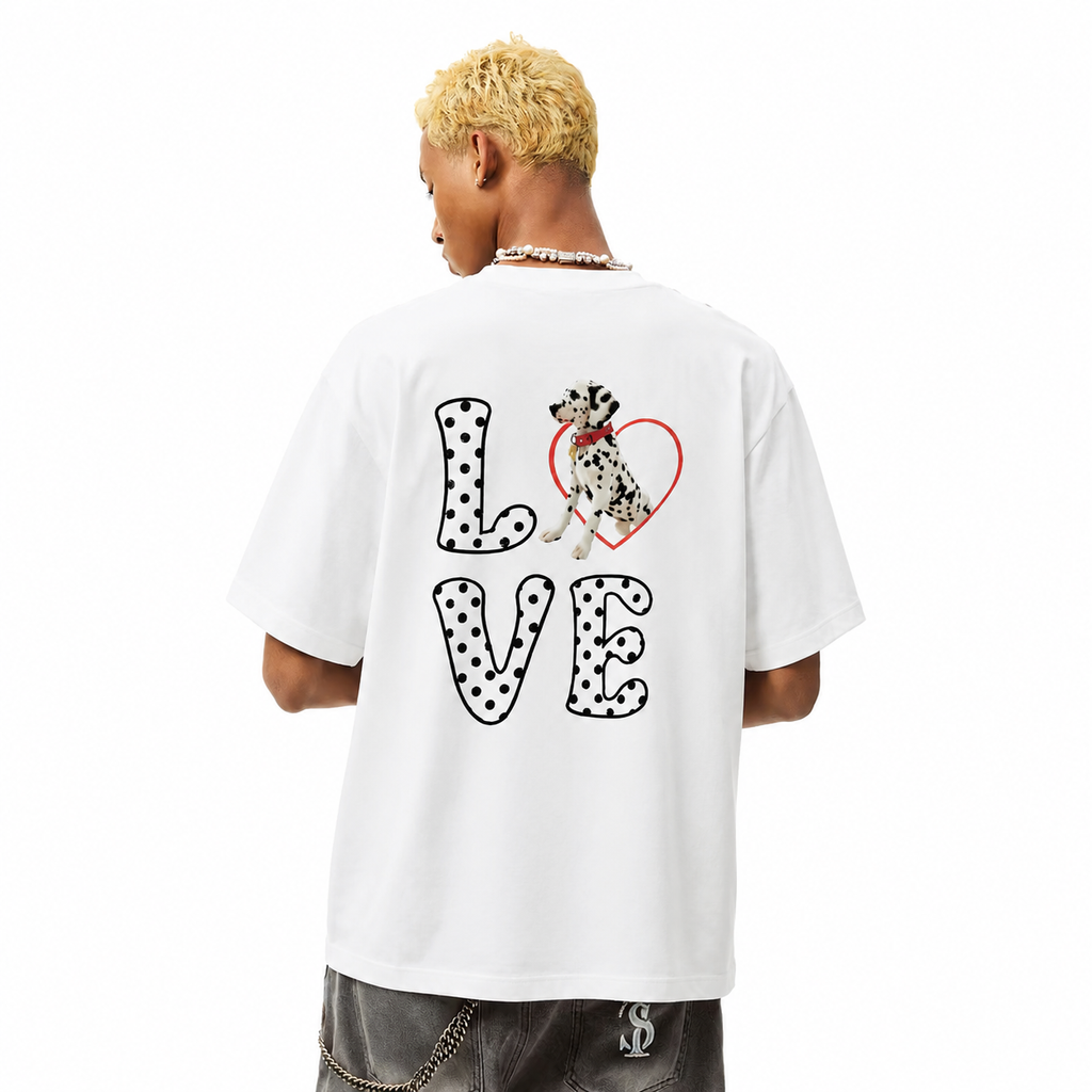 LAWLESSROW Dalmatian Heart LOVE Vintage Heavy Tee