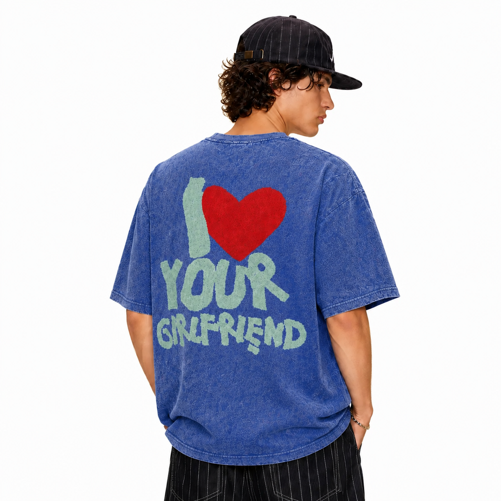 LAWLESSROW I Love Your Girlfriend Vintage Acid Wash Tee