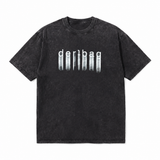 LAWLESSROW Dirtbag Vertical Glitch Typography Vintage Acid Wash Tee