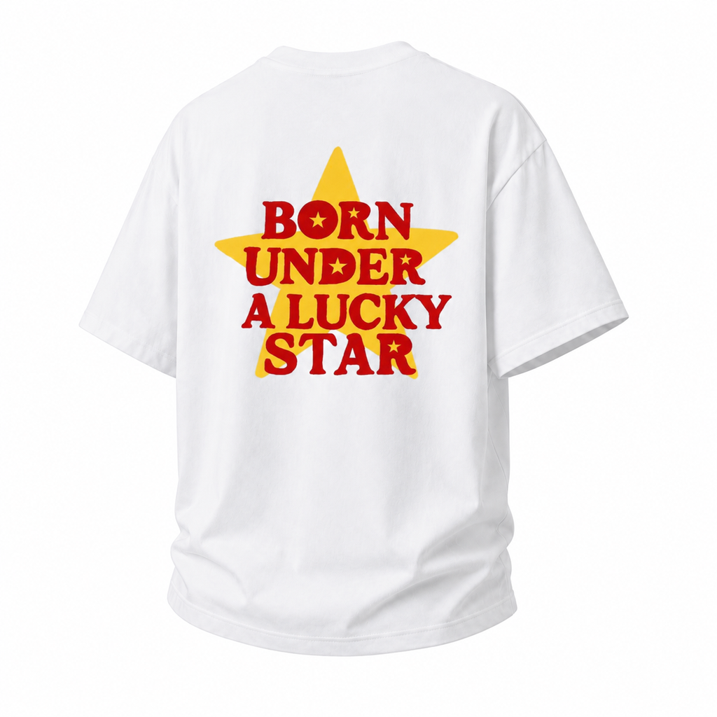LAWLESSROW Born Under A Lucky Star Back Print Vintage Heavy Tee