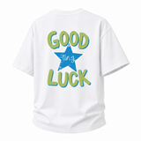 LAWLESSROW Good Luck Ting Star Back Print Vintage Heavy Tee
