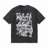 LAWLESSROW Punk Collage Vintage Poster Vintage Acid Wash Tee