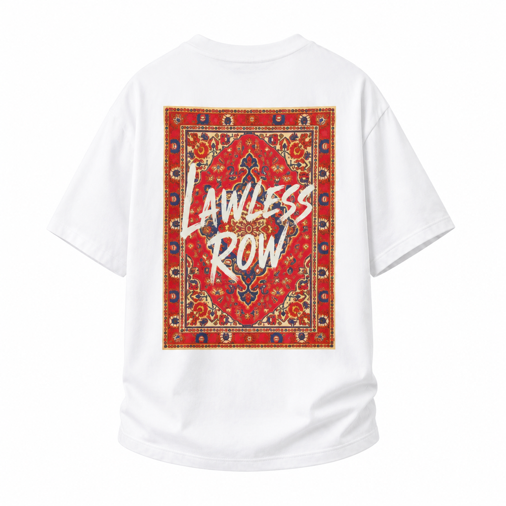 LAWLESSROW Persian Rug Pattern Lawless Row Back Print Vintage Heavy Tee