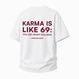 LAWLESSROW Karma Slogan Vintage Heavy Tee