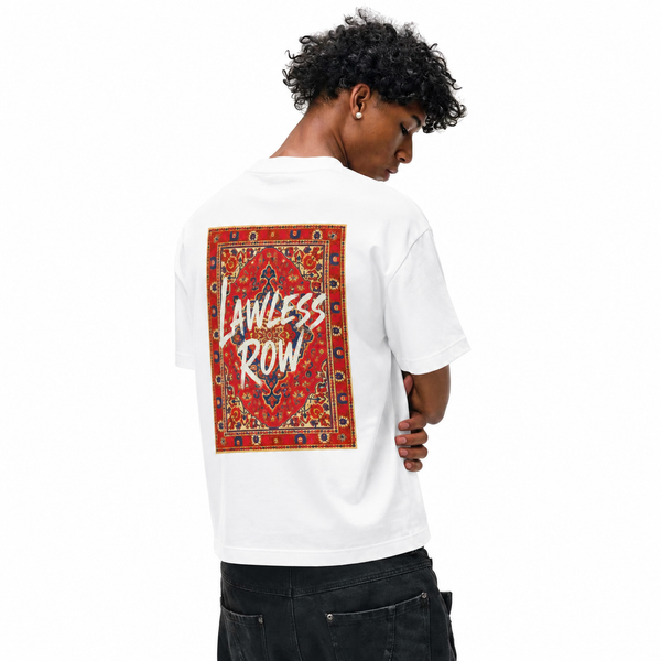 LAWLESSROW Persian Rug Pattern Lawless Row Back Print Vintage Heavy Tee - hover