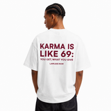 LAWLESSROW Karma Slogan Vintage Heavy Tee